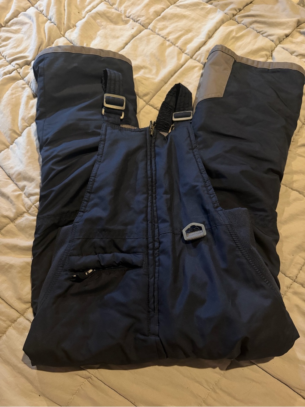 Kids Navy Snow Bibs with Adjustable Straps